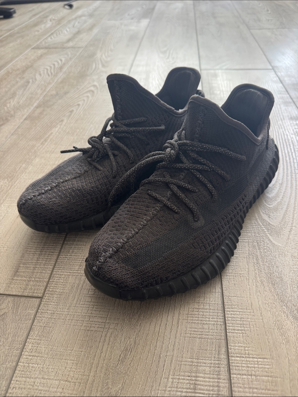 Yeezy Boost 350 V2 Triple Black Knit Sneakers